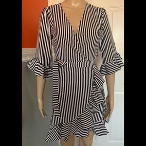 Black and White Wrap Dress— perfect for spring